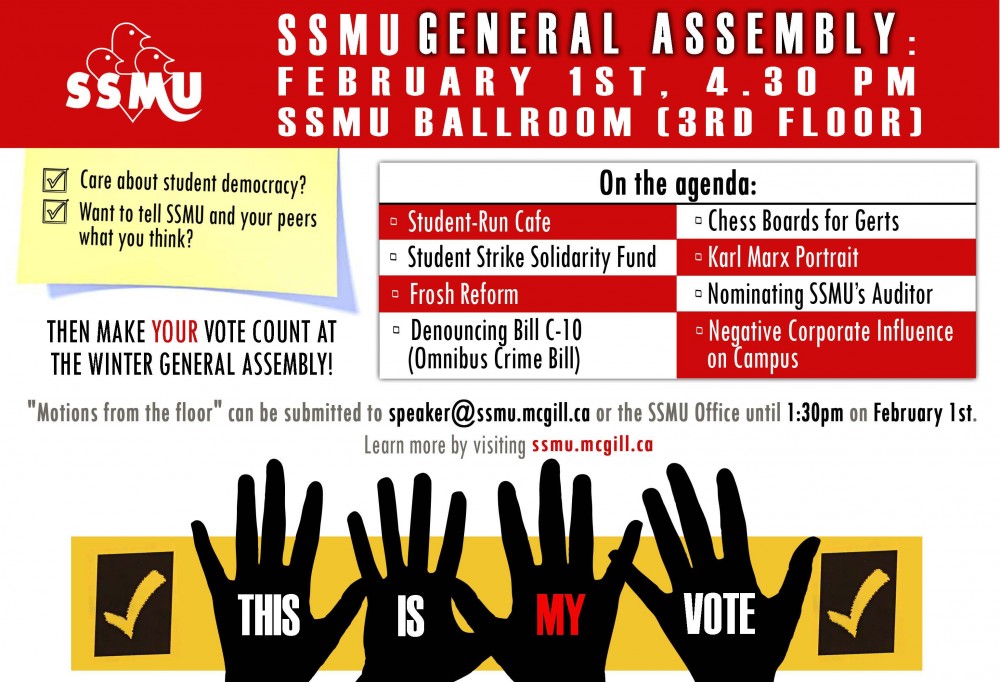 SSMU General Assembly/Assemblée Générale &#8211; February 1