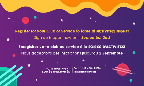 Activities Night - Register for a Table!