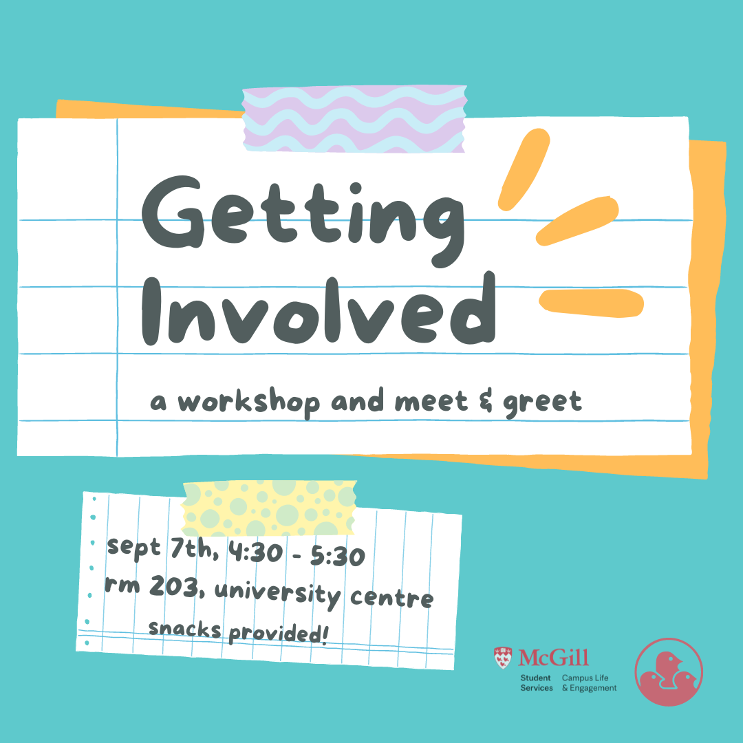 Getting Involved Workshop & Meet and Greet