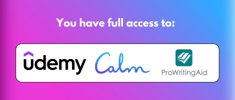 You Have Full Access to Calm, Udemy, & ProWritingAid