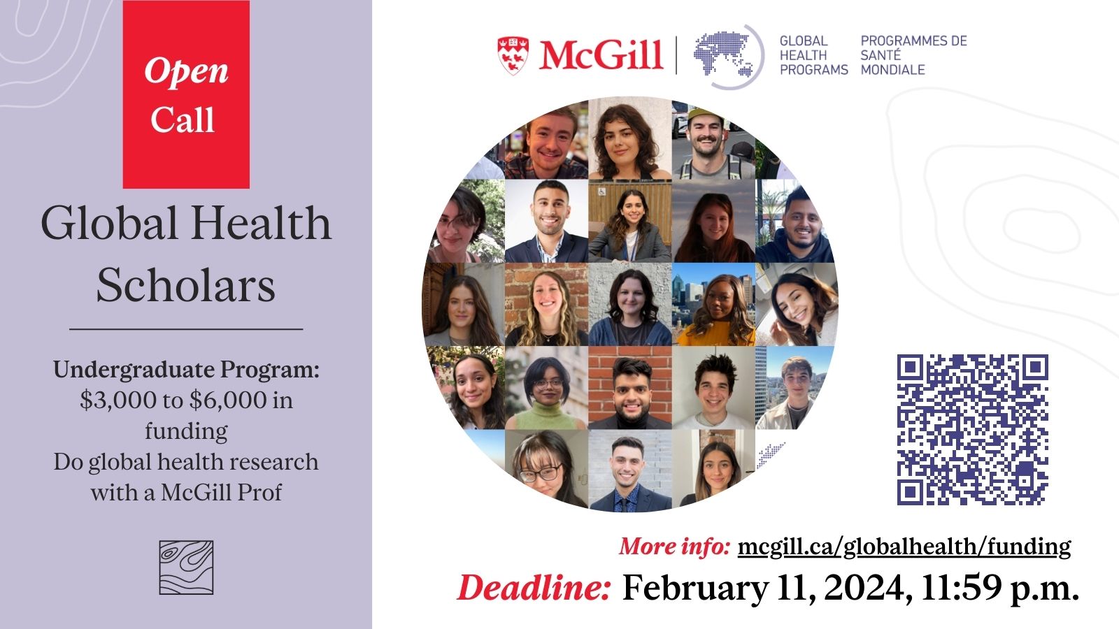 Deadline: McGill Global Health Scholars Undergraduate Program