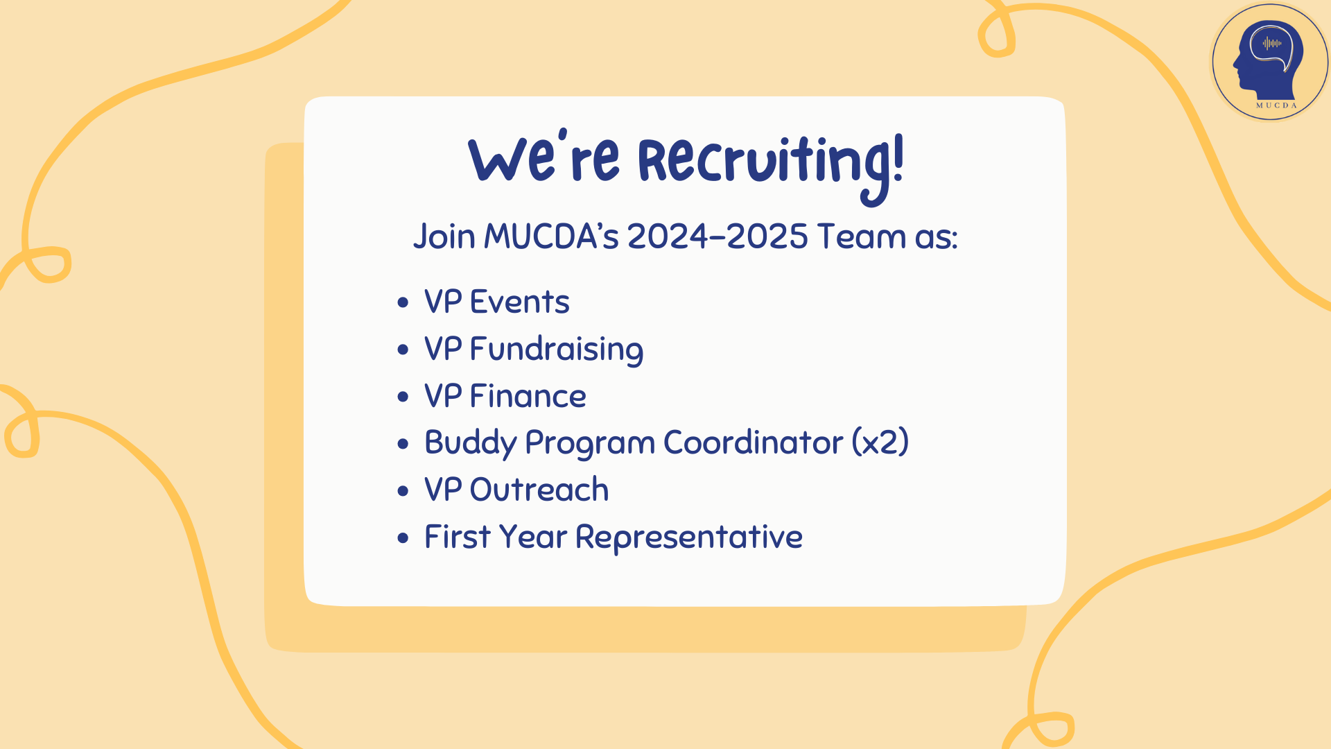 Deadline to Join MUCDA's Team