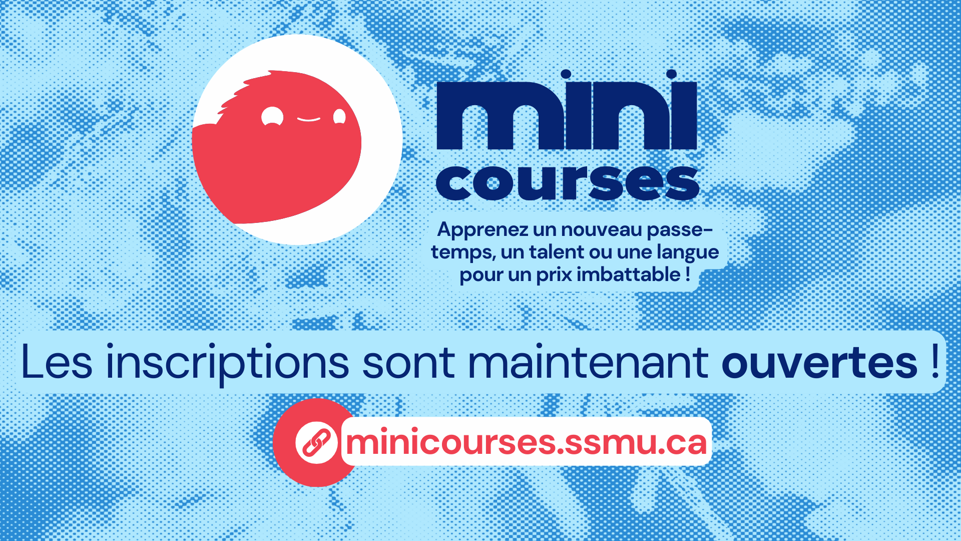 La période d’inscription pour les Minicours est maintenant OUVERTE !