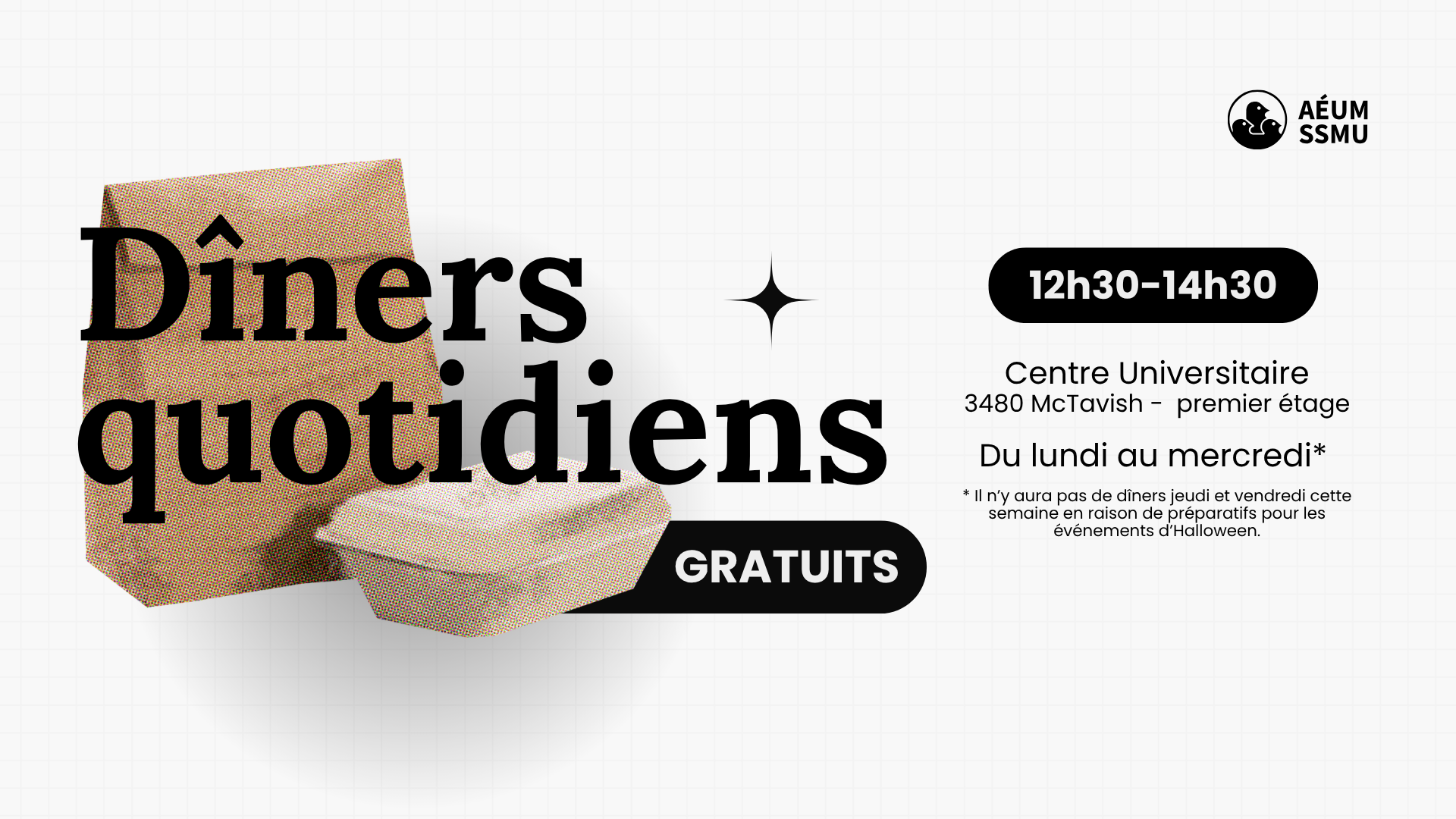 Dîners quotidiens GRATUITS