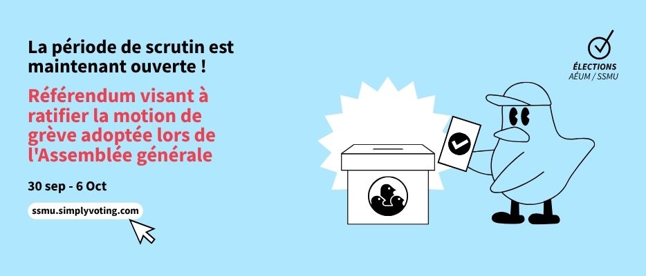 Référendum visant à ratifier la motion de grève adoptée lors de l’Assemblée générale